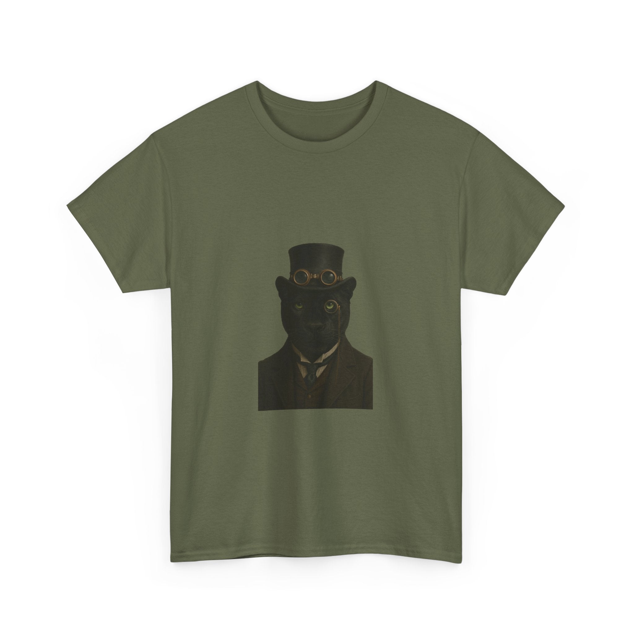 Aristocratic Black Panther from "Steampunk  Kingdom" - Unique Unisex Cotton Shirt, Casual Wear, Gift for Art Lovers, Statement Piece, Steampunk Style