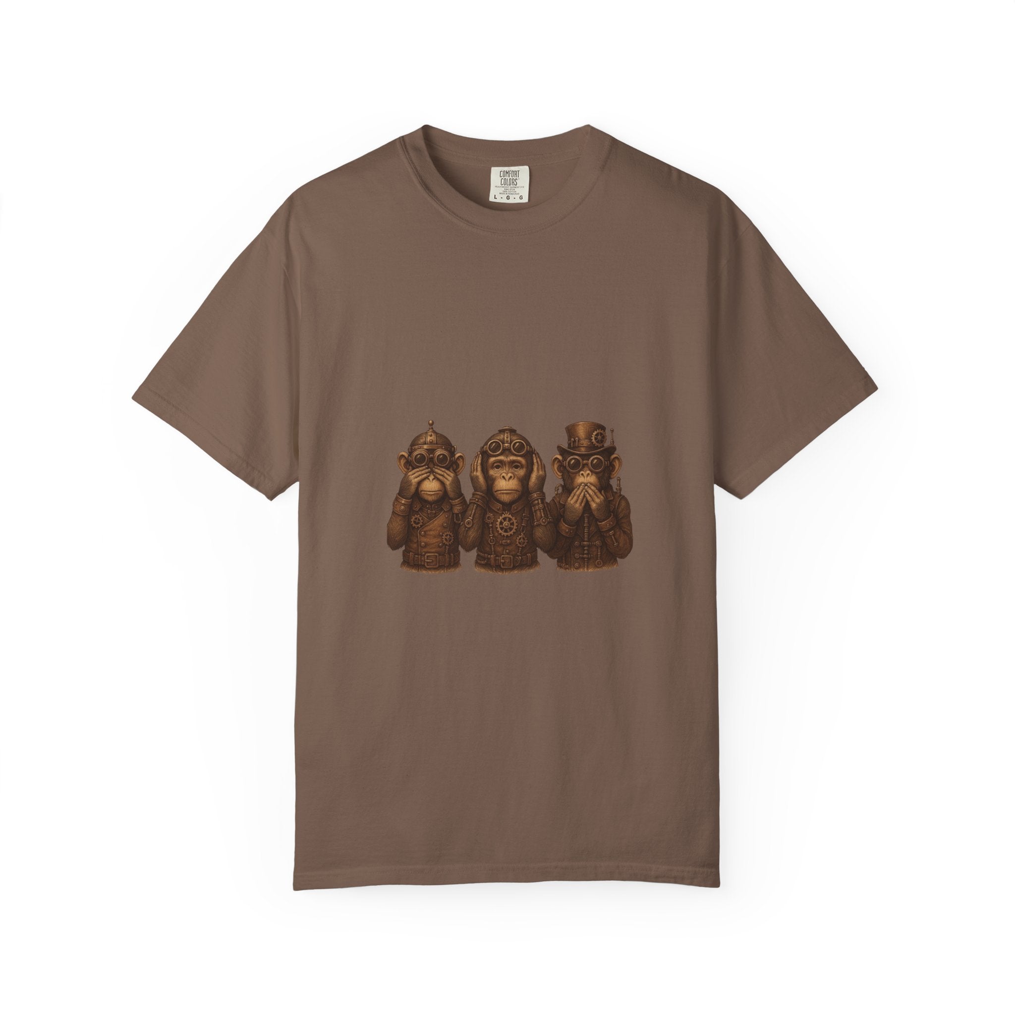 Wise Monkeys from "Steampunk Kingdom" Graphic Tee, Unisex Shirt, Casual Wear, Gift for Animal Lovers, Eco-Friendly Fashion, Cool Summer T-Shirt