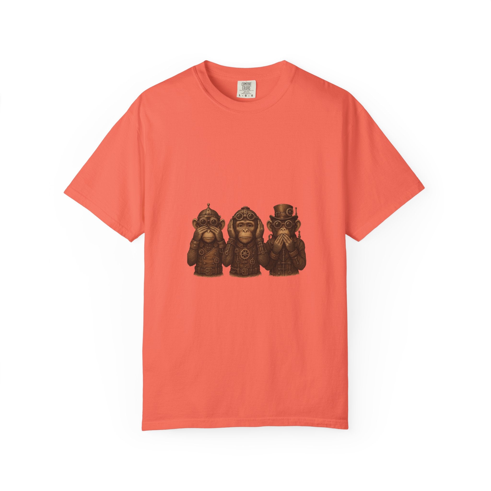 Wise Monkeys from "Steampunk Kingdom" Graphic Tee, Unisex Shirt, Casual Wear, Gift for Animal Lovers, Eco-Friendly Fashion, Cool Summer T-Shirt