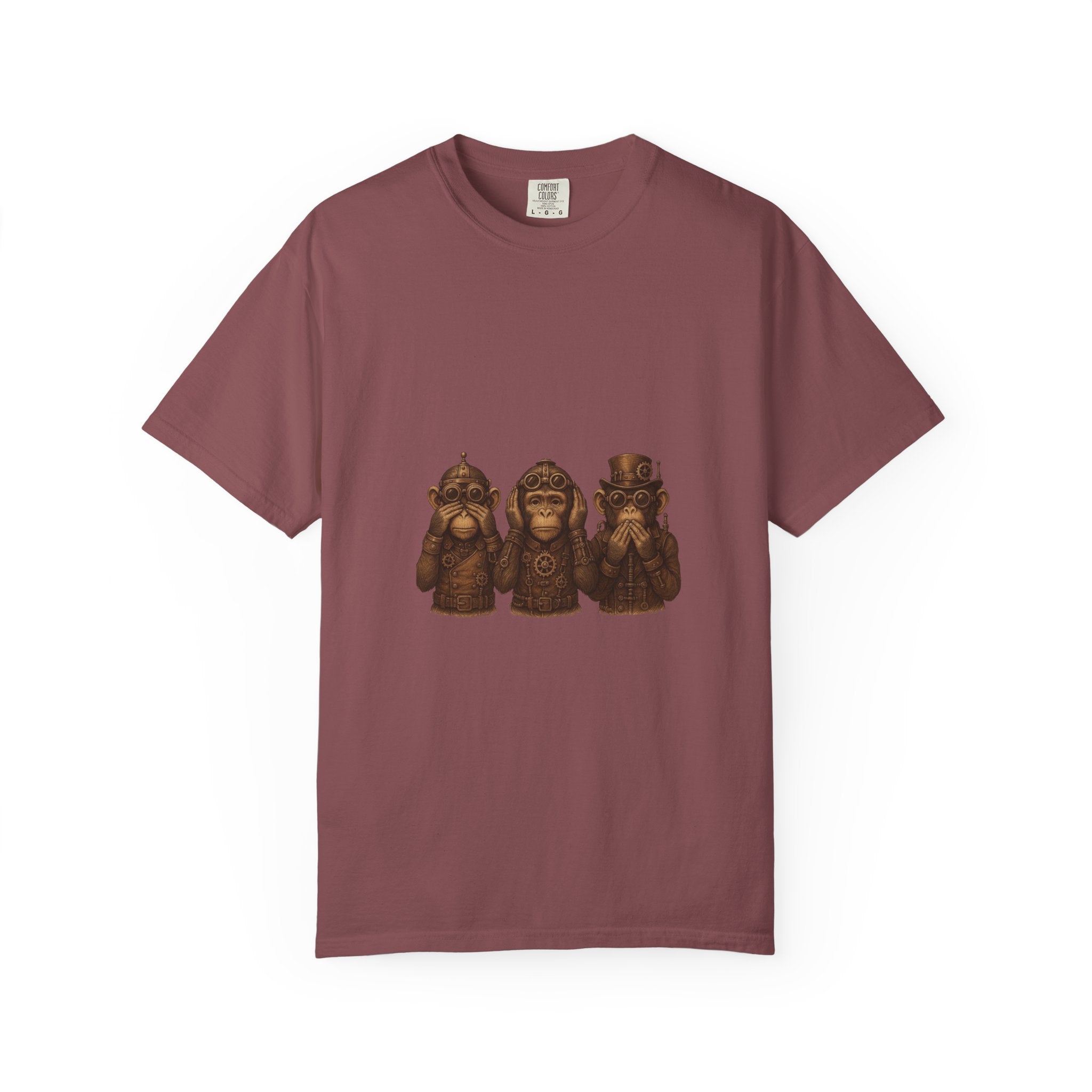 Wise Monkeys from "Steampunk Kingdom" Graphic Tee, Unisex Shirt, Casual Wear, Gift for Animal Lovers, Eco-Friendly Fashion, Cool Summer T-Shirt