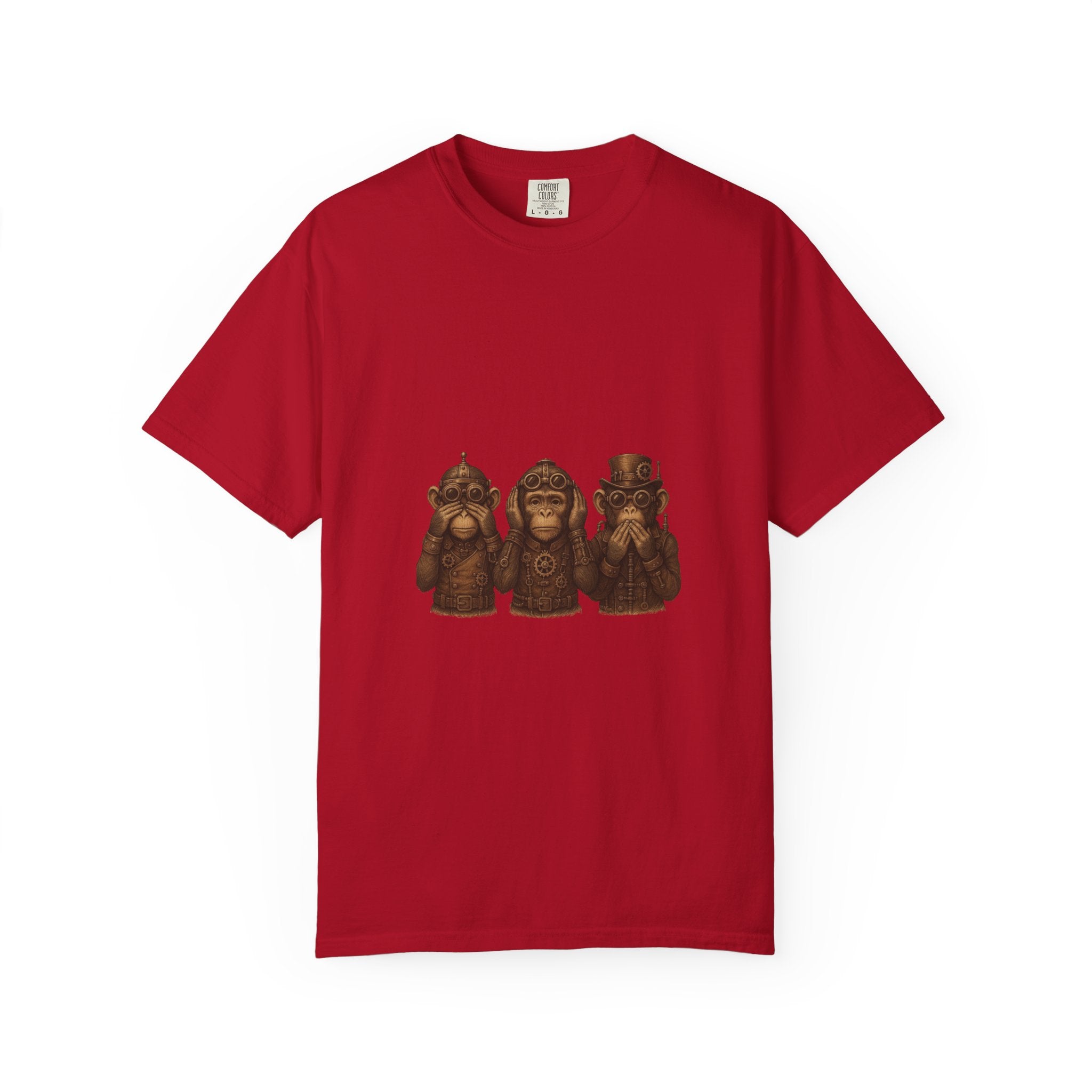 Wise Monkeys from "Steampunk Kingdom" Graphic Tee, Unisex Shirt, Casual Wear, Gift for Animal Lovers, Eco-Friendly Fashion, Cool Summer T-Shirt