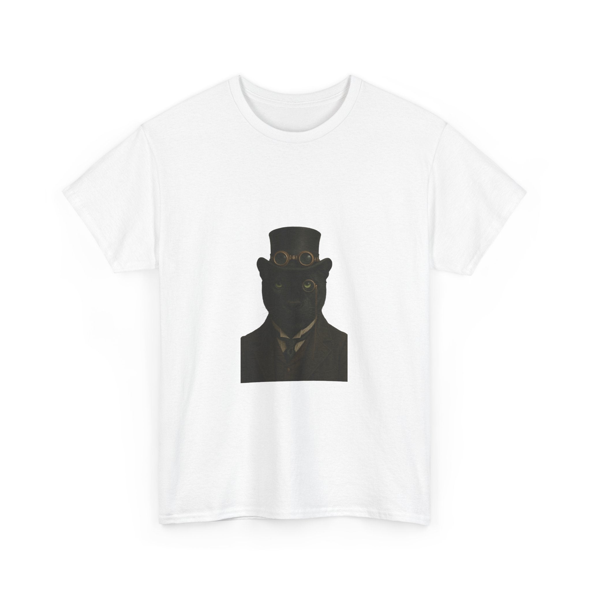 Aristocratic Black Panther from "Steampunk  Kingdom" - Unique Unisex Cotton Shirt, Casual Wear, Gift for Art Lovers, Statement Piece, Steampunk Style