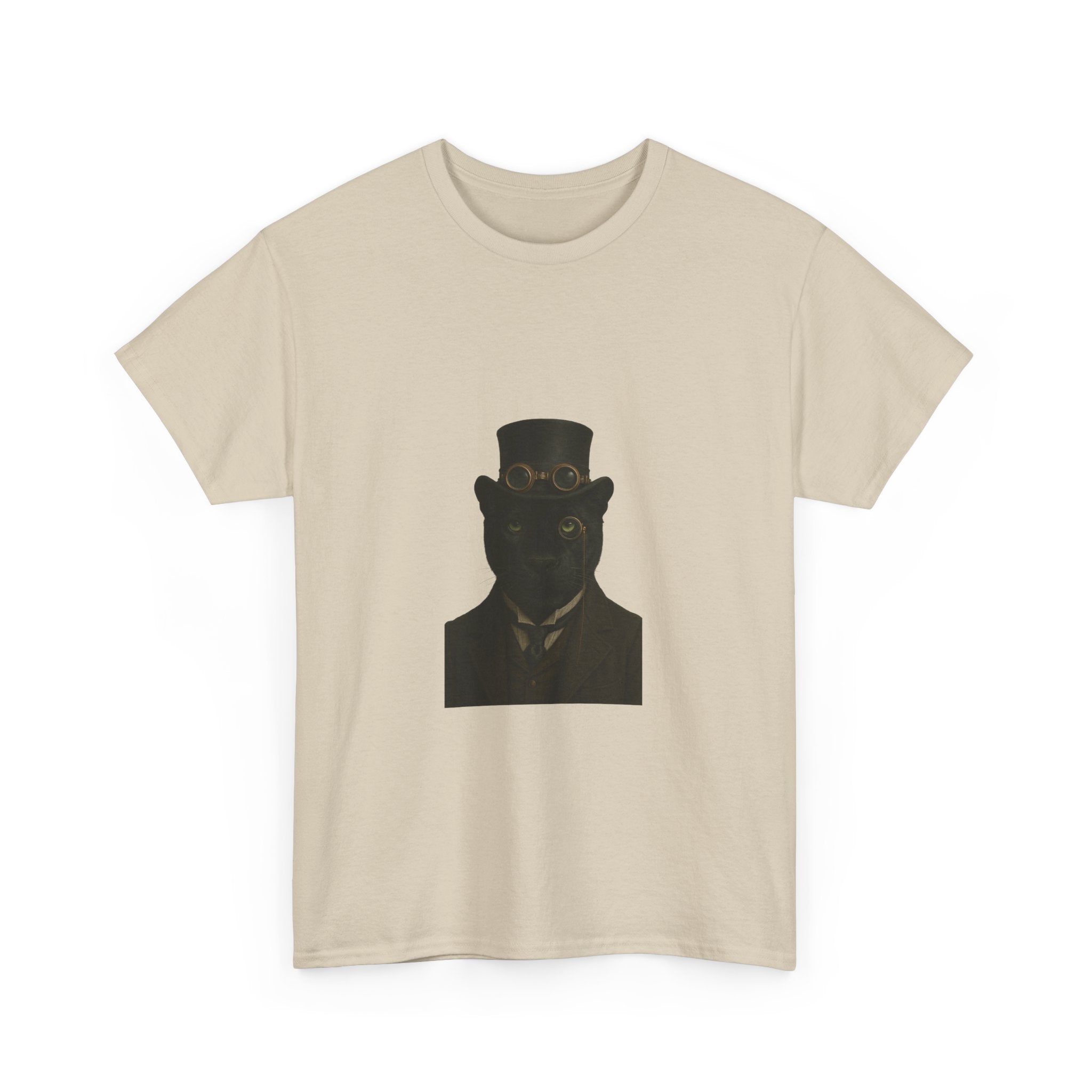 Aristocratic Black Panther from "Steampunk  Kingdom" - Unique Unisex Cotton Shirt, Casual Wear, Gift for Art Lovers, Statement Piece, Steampunk Style