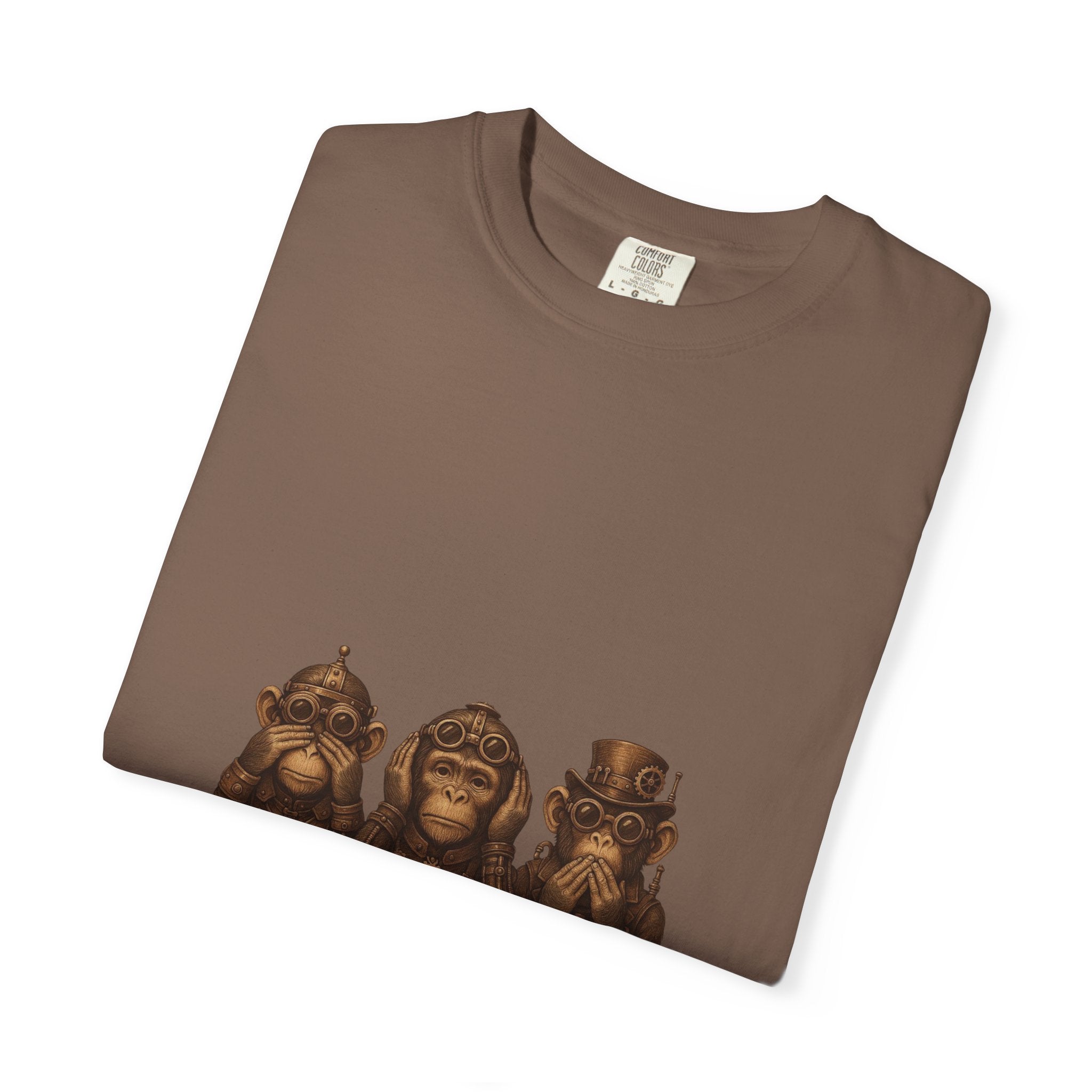 Wise Monkeys from "Steampunk Kingdom" Graphic Tee, Unisex Shirt, Casual Wear, Gift for Animal Lovers, Eco-Friendly Fashion, Cool Summer T-Shirt