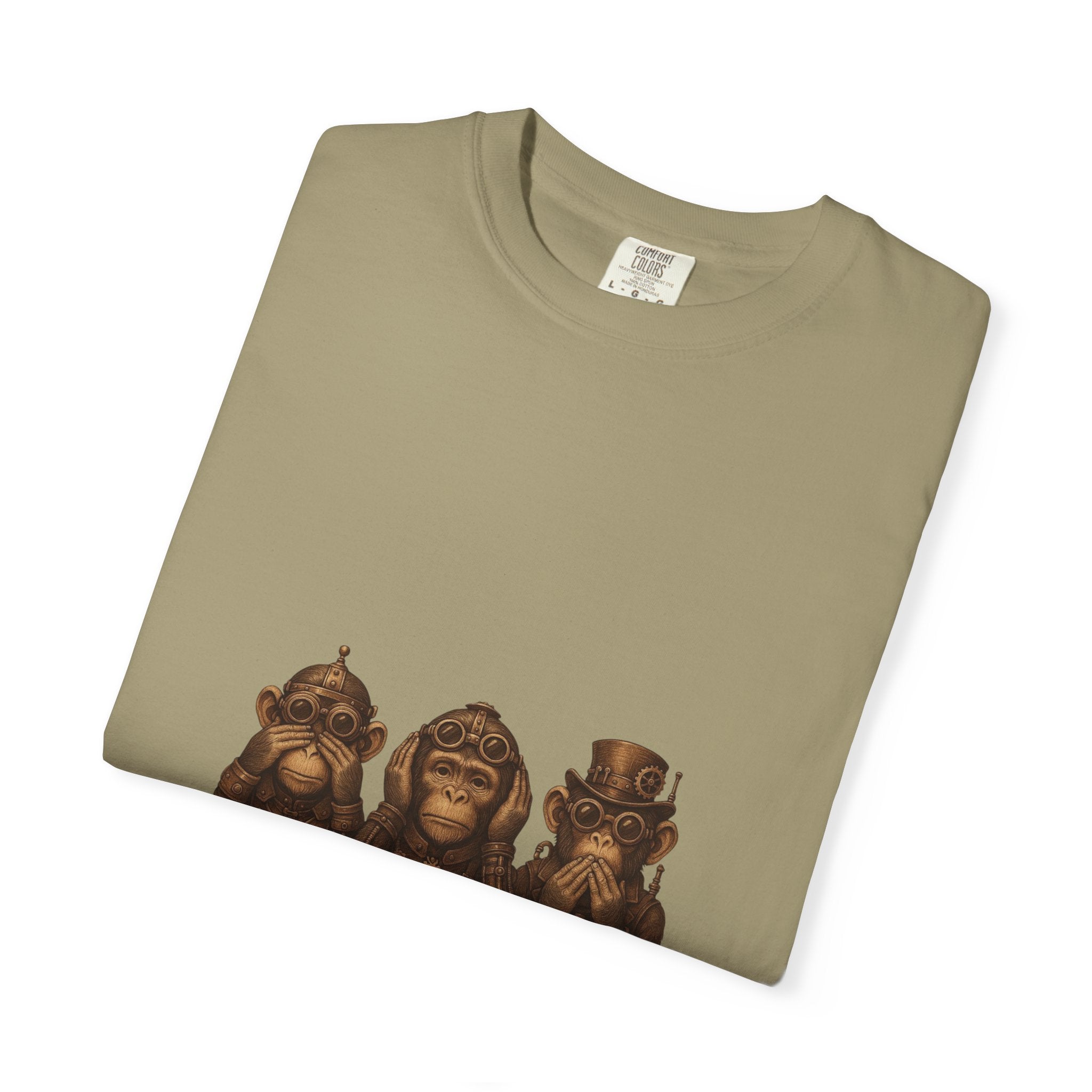 Wise Monkeys from "Steampunk Kingdom" Graphic Tee, Unisex Shirt, Casual Wear, Gift for Animal Lovers, Eco-Friendly Fashion, Cool Summer T-Shirt