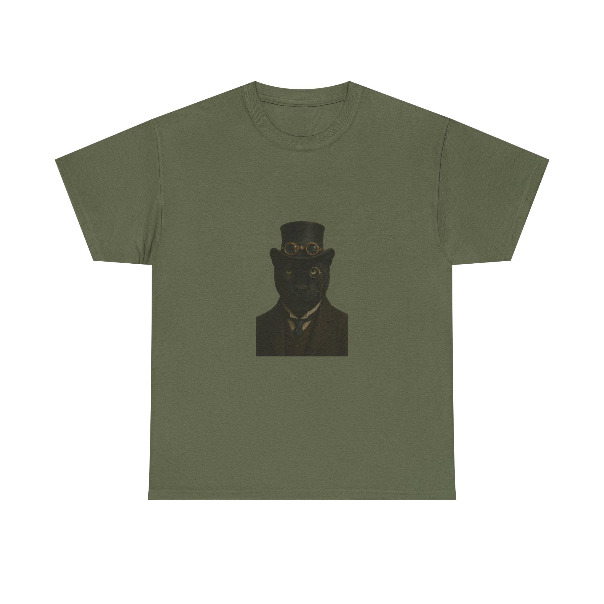 Aristocratic Black Panther from "Steampunk  Kingdom" - Unique Unisex Cotton Shirt, Casual Wear, Gift for Art Lovers, Statement Piece, Steampunk Style