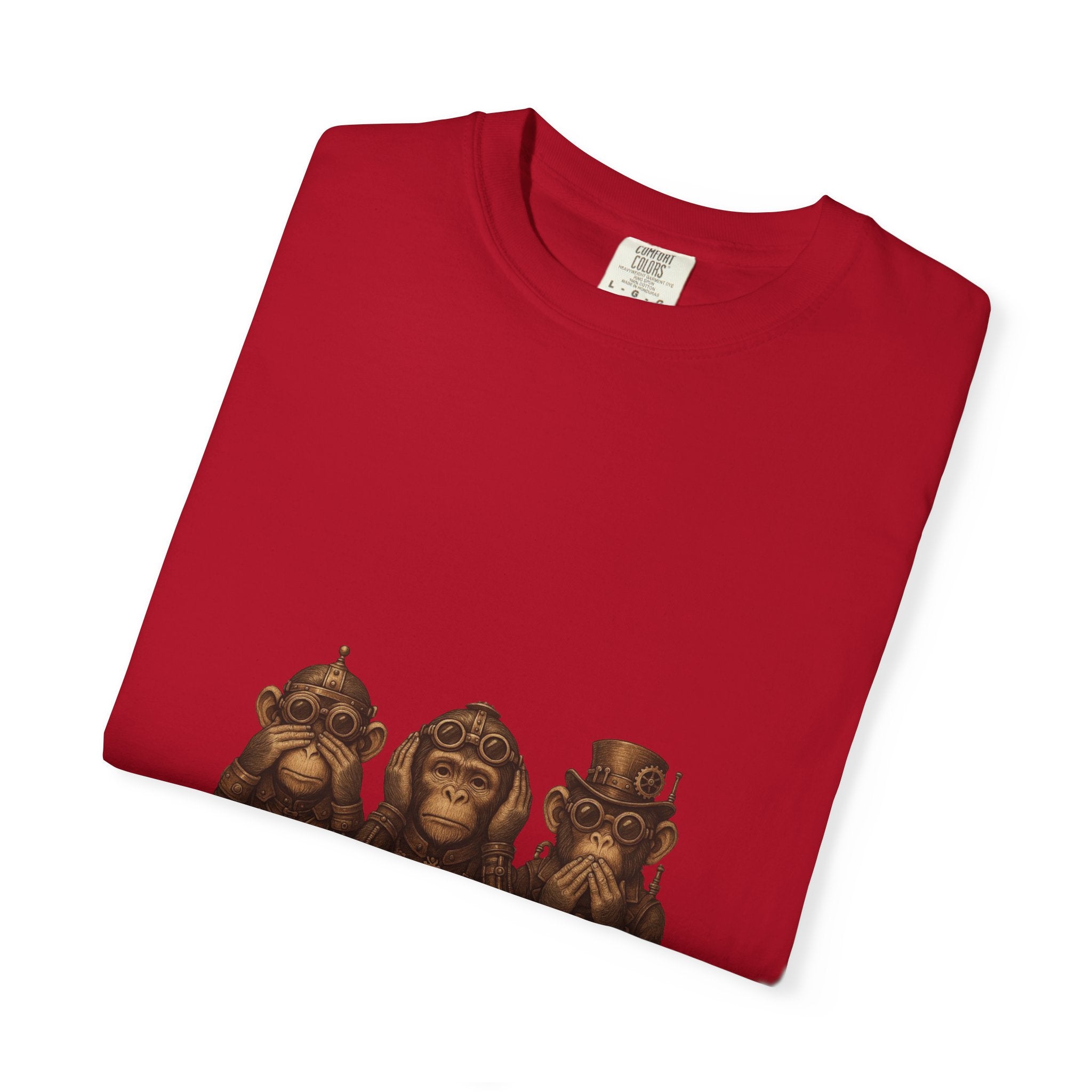 Wise Monkeys from "Steampunk Kingdom" Graphic Tee, Unisex Shirt, Casual Wear, Gift for Animal Lovers, Eco-Friendly Fashion, Cool Summer T-Shirt