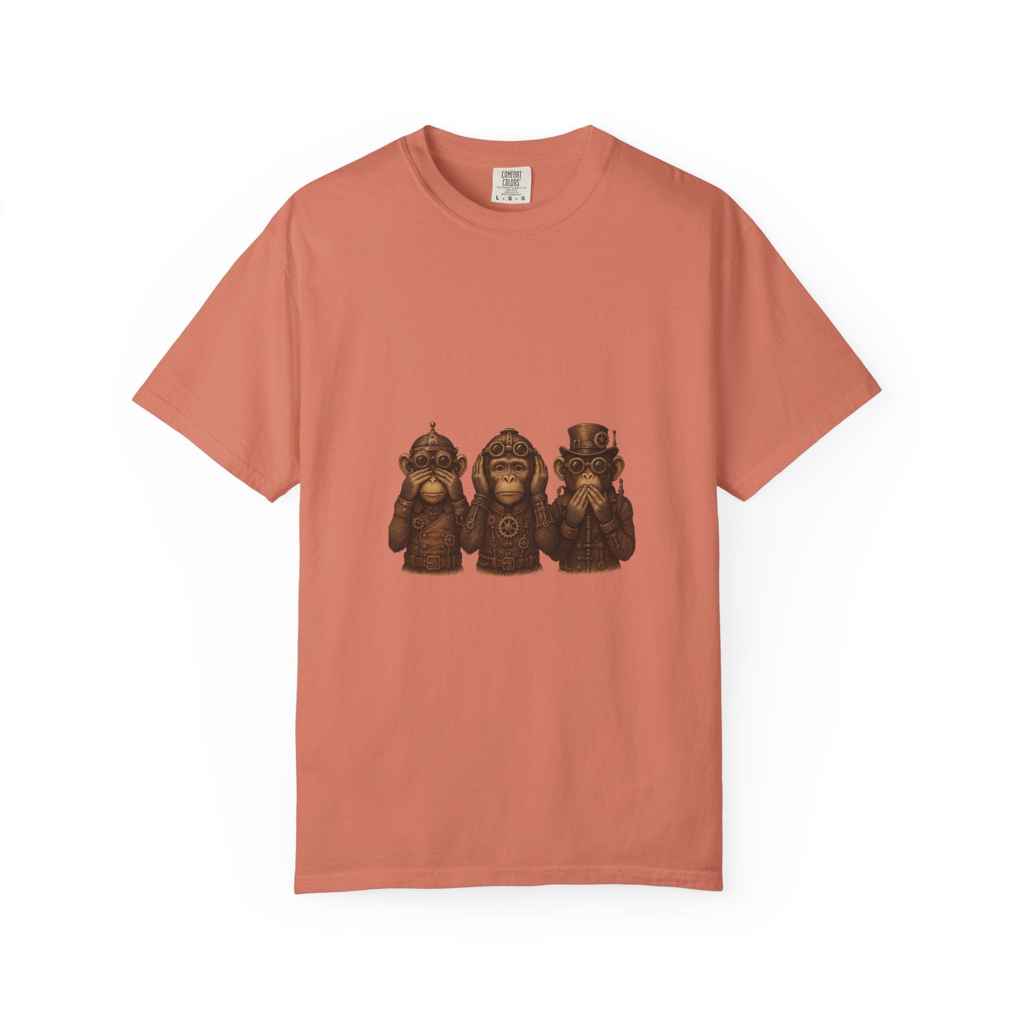 Wise Monkeys from "Steampunk Kingdom" Graphic Tee, Unisex Shirt, Casual Wear, Gift for Animal Lovers, Eco-Friendly Fashion, Cool Summer T-Shirt