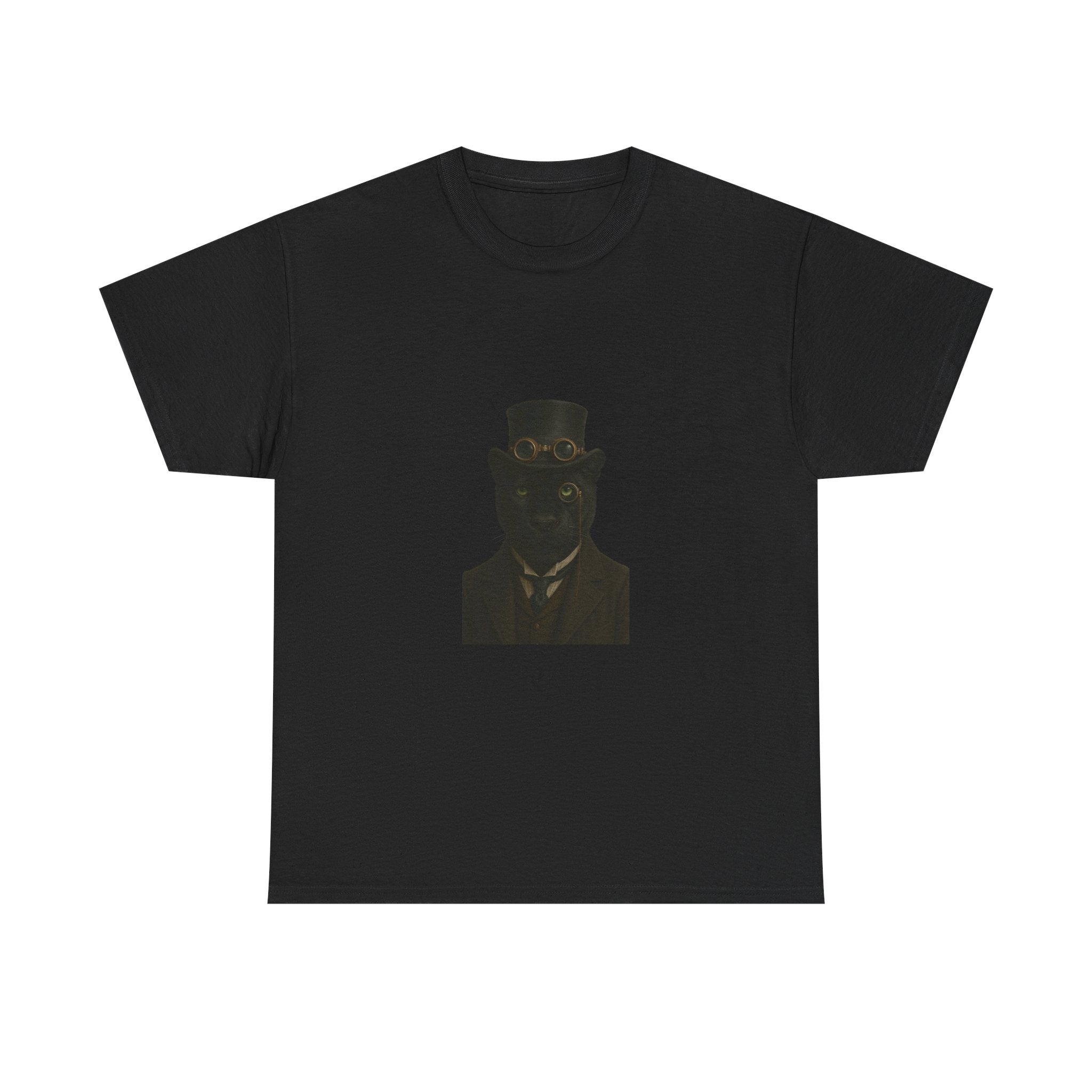 Aristocratic Black Panther from "Steampunk  Kingdom" - Unique Unisex Cotton Shirt, Casual Wear, Gift for Art Lovers, Statement Piece, Steampunk Style
