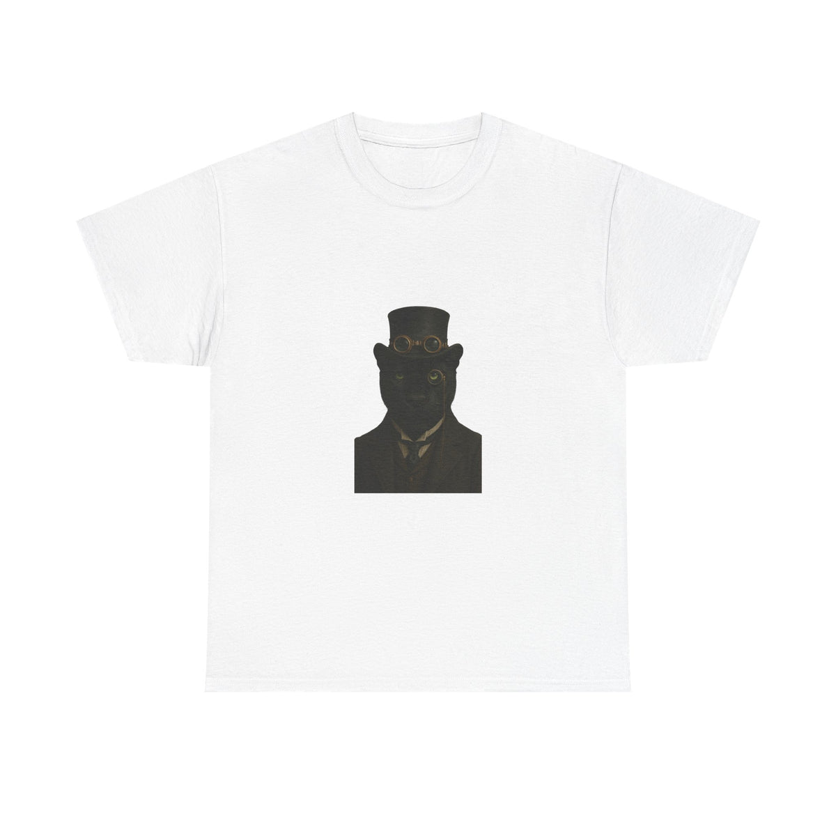 Aristocratic Black Panther from "Steampunk  Kingdom" - Unique Unisex Cotton Shirt, Casual Wear, Gift for Art Lovers, Statement Piece, Steampunk Style