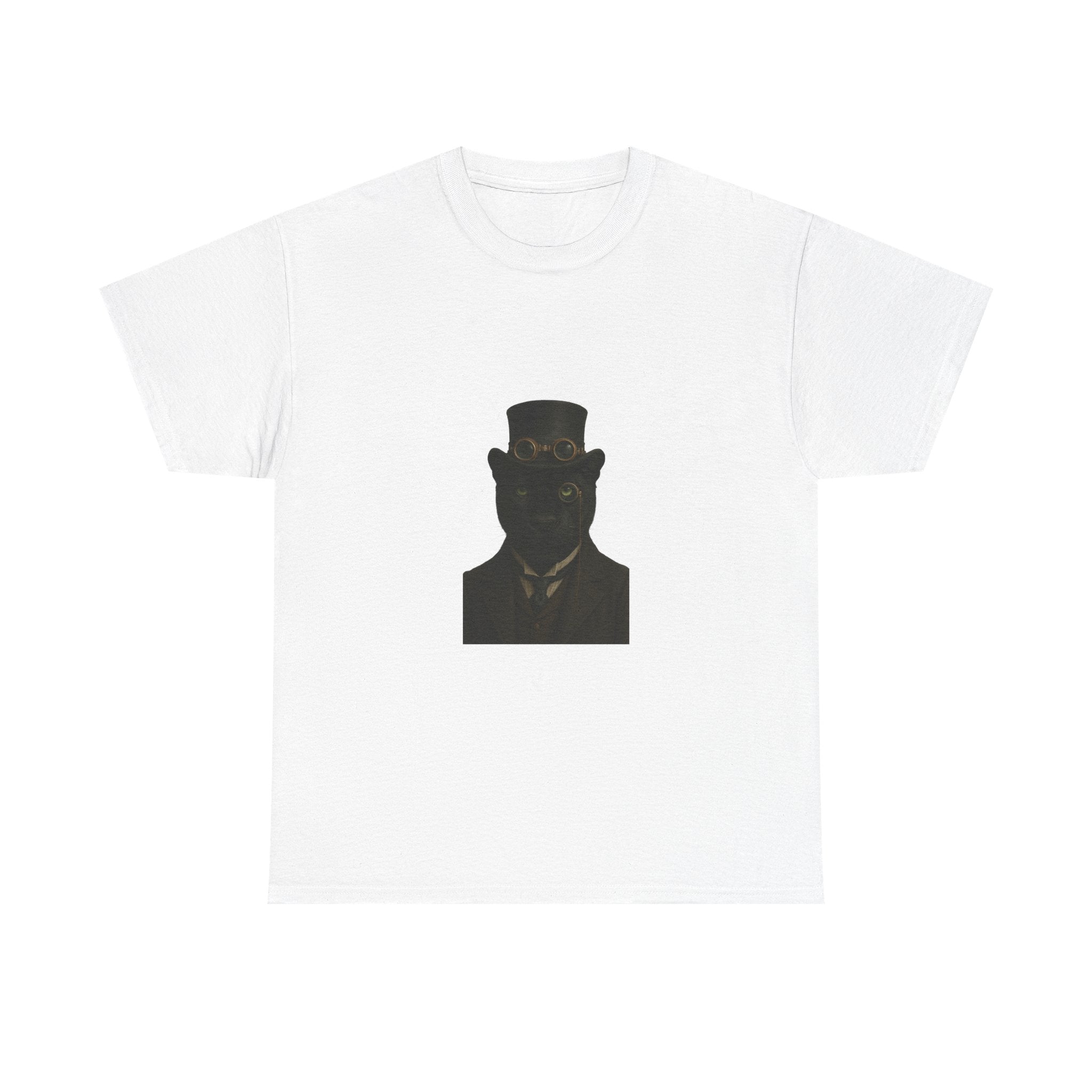 Aristocratic Black Panther from "Steampunk  Kingdom" - Unique Unisex Cotton Shirt, Casual Wear, Gift for Art Lovers, Statement Piece, Steampunk Style