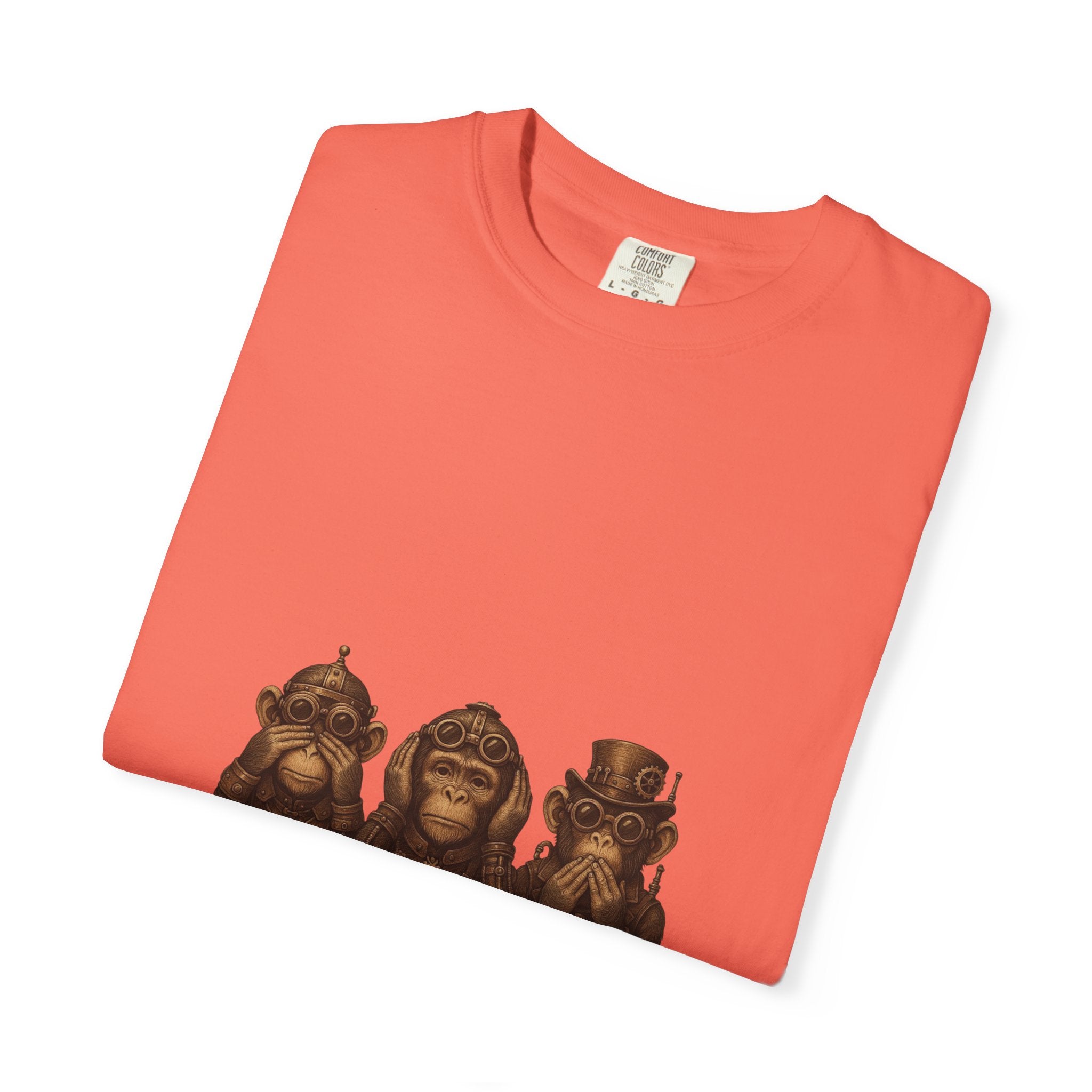Wise Monkeys from "Steampunk Kingdom" Graphic Tee, Unisex Shirt, Casual Wear, Gift for Animal Lovers, Eco-Friendly Fashion, Cool Summer T-Shirt