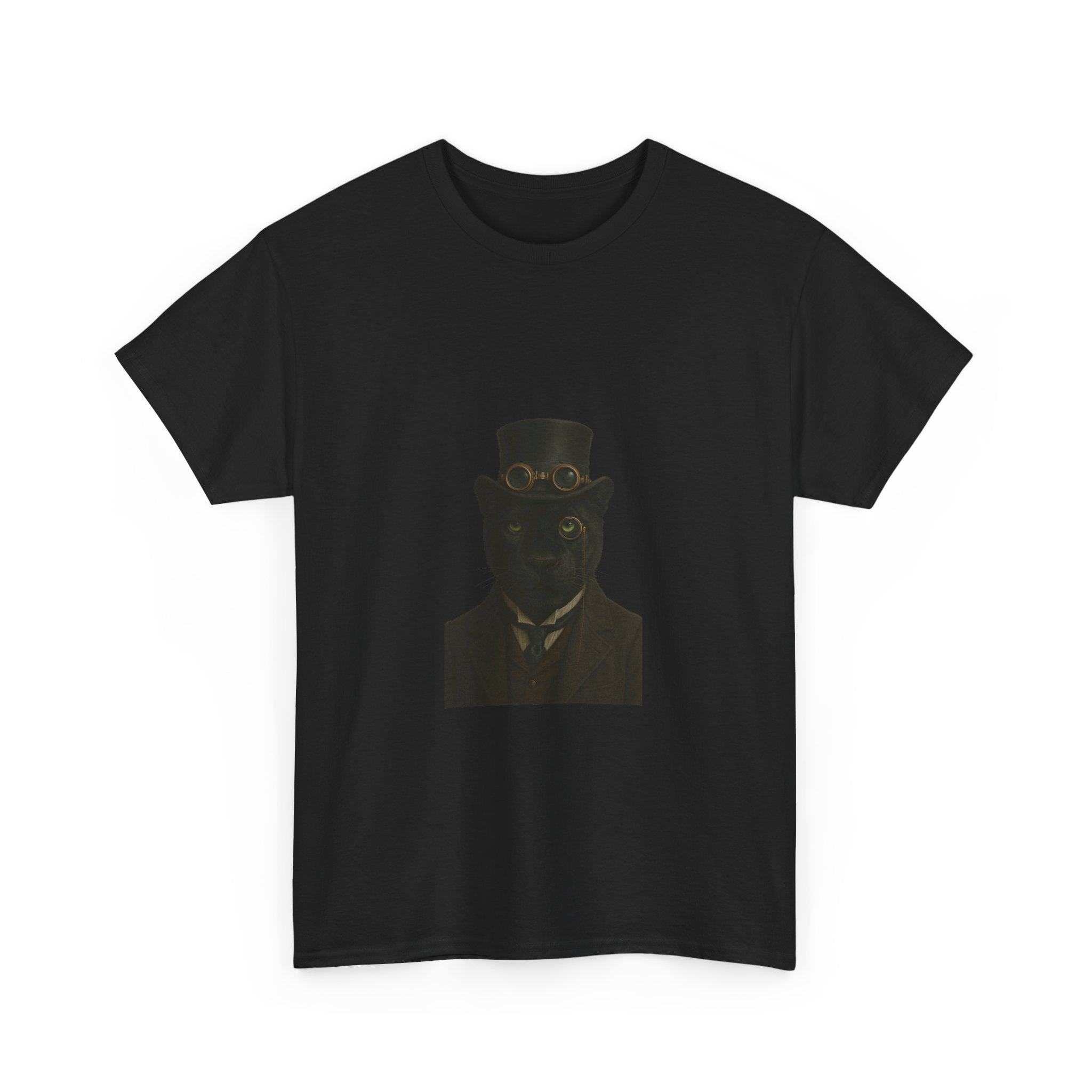 Aristocratic Black Panther from "Steampunk  Kingdom" - Unique Unisex Cotton Shirt, Casual Wear, Gift for Art Lovers, Statement Piece, Steampunk Style