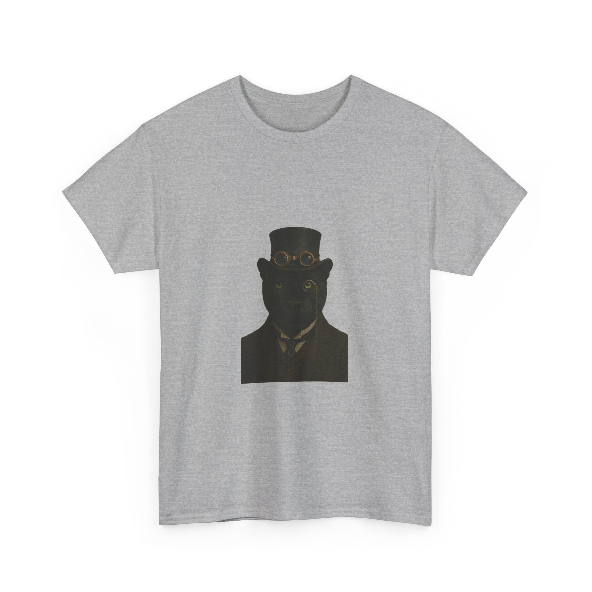 Aristocratic Black Panther from "Steampunk  Kingdom" - Unique Unisex Cotton Shirt, Casual Wear, Gift for Art Lovers, Statement Piece, Steampunk Style