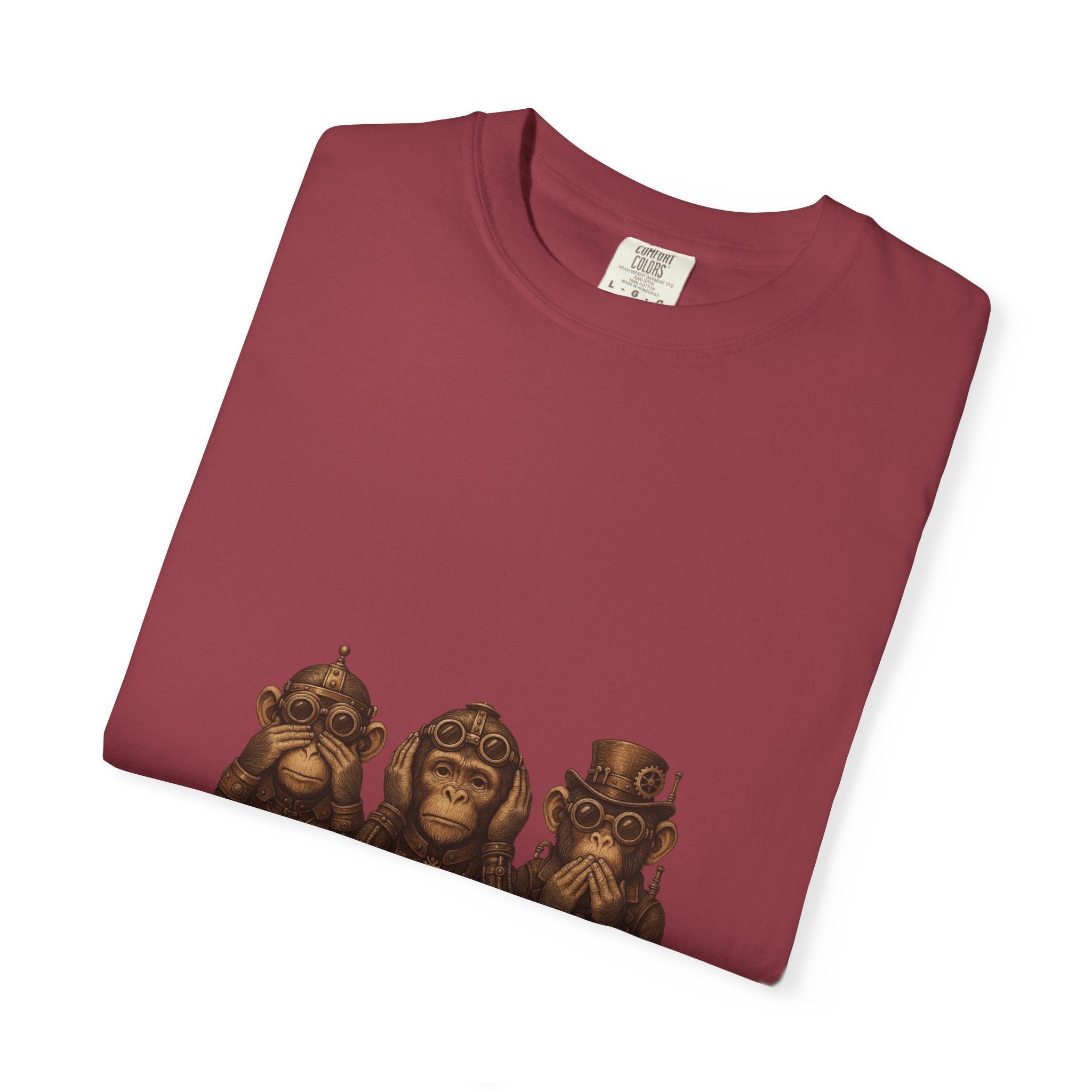 Wise Monkeys from "Steampunk Kingdom" Graphic Tee, Unisex Shirt, Casual Wear, Gift for Animal Lovers, Eco-Friendly Fashion, Cool Summer T-Shirt